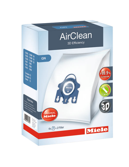 Miele AirClean 3D Efficiency Dust Bag, Type GN, 4 Bags & 2 Filters - Carmel Vacuum & Appliance