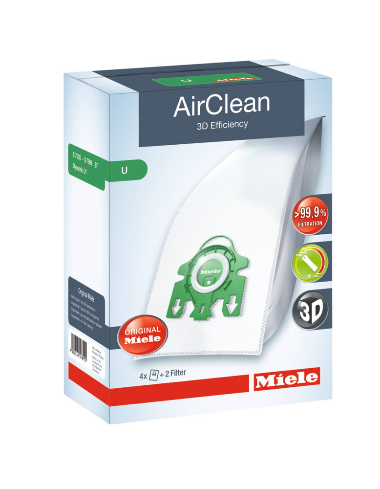 Miele AirClean 3D Efficiency Dust Bag, Type FJM, 4 Bags & 2