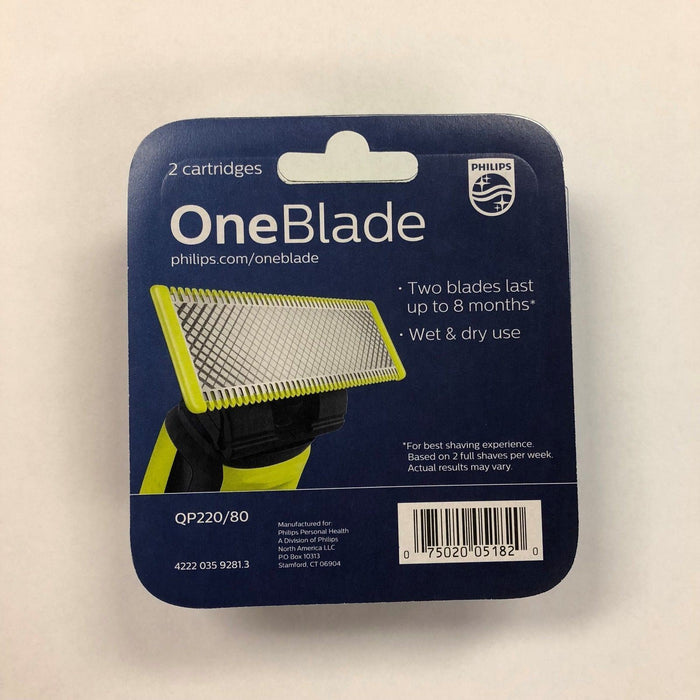 Philips Norelco OneBlade Replacement Blade, 2 Pack - QP220/80